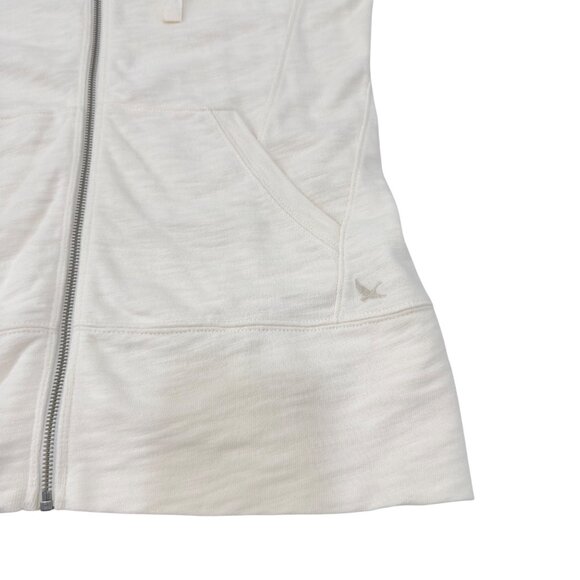 Eddie Bauer Womens SZ M Cream-Ivory Full Zip Hoodie Sweater Reglan Long Sleeve - Picture 10 of 13